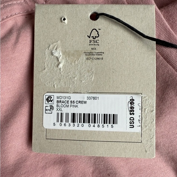 NWT AllSaints Brace Crew Neck T-Shirt in Bloom Pink Size XXL - Picture 6 of 7